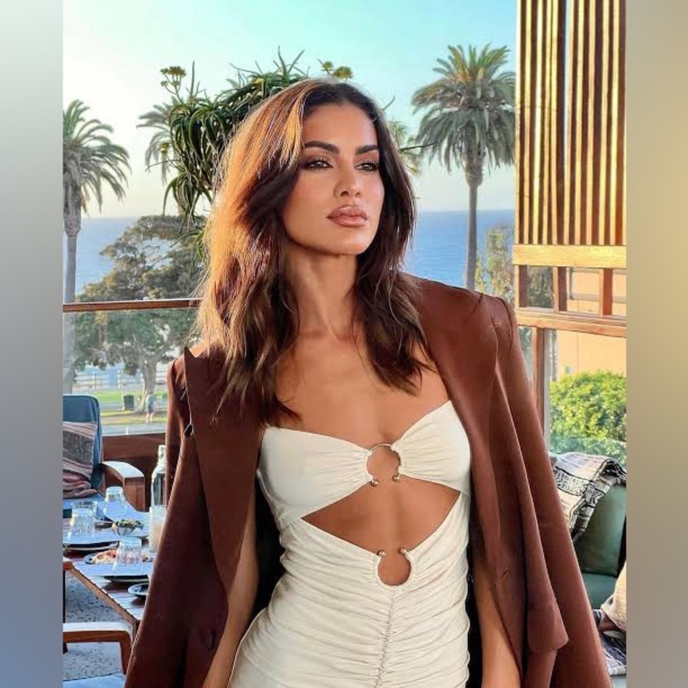 Camila Coelho Yasmeen Midi Dress in Beige XS - Picture 2 of 10